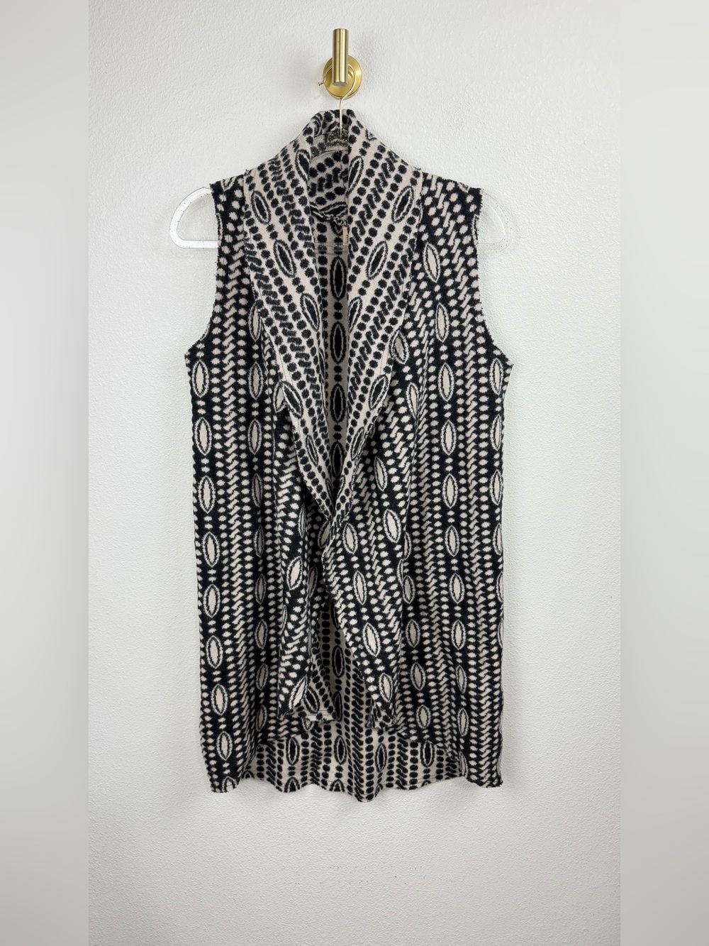 Moth Reversible Sleeveless Patterned Open Wool Blend Sweater Vest Size XS/S